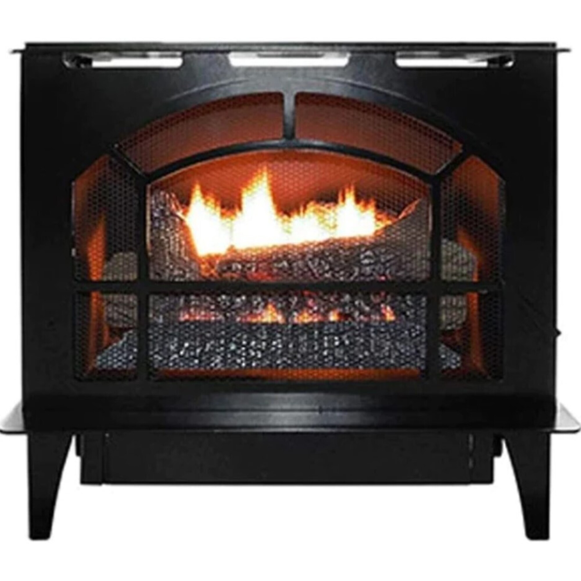 Buck, Vent Free Gas Fireplace, Heat Output 32000 Btu/hour, Heating Capability 1200 ft², Model# NV S-TOWNSEND BLK-NG